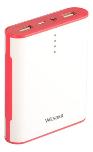 Power Bank Wesdar S45 8000mha Red/white