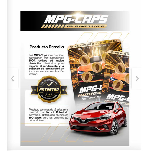 Mpg-caps Ahorro De Combustible Es Posible ,seguro Y Efectivo