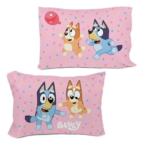 Set Sabanas Bluey Rosa 3pz Tamaño Individual Envio Gratis Rosa Animado