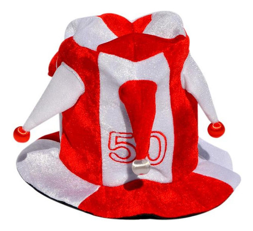 50 - Gorro 50 Años Rojo Y Blanco