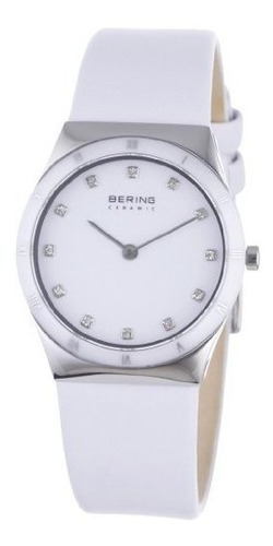 Reloj De Mujer Bering Cerámica 30mm+cuero+cristal Zafiro.