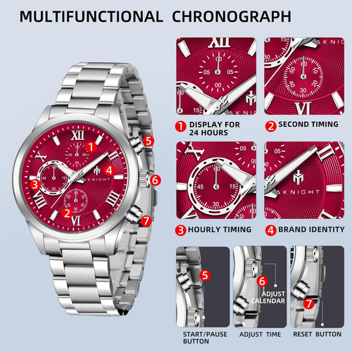 By Benyar Aknight Relojes Para Hombre Cronógrafo De Cuarzo A