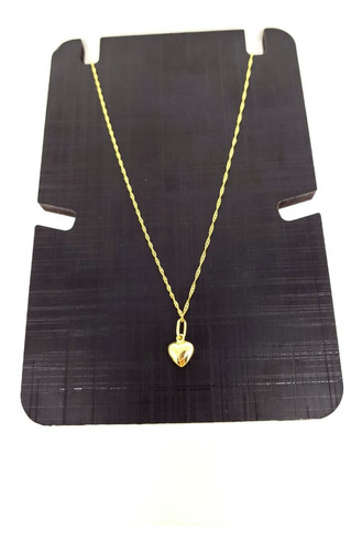 Cordão De Ouro Singapura 18 K 750 50cm Com Pingente Coração