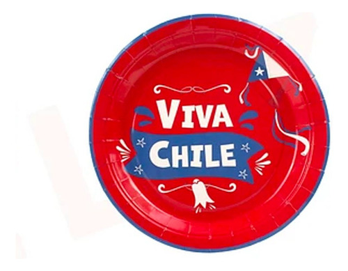 Platos Desechable De Viva Chile 23cm - 12pcs