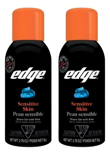 Gel De Afeitar Edge Sensitive 78g Pack De 2