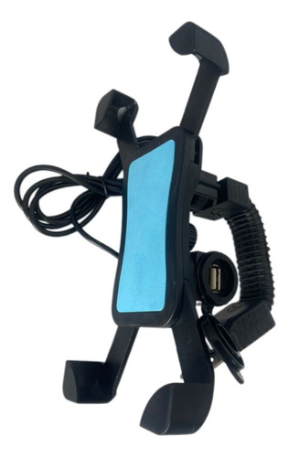 Soporte Base Celular Moto Ajustable Cargador Usb