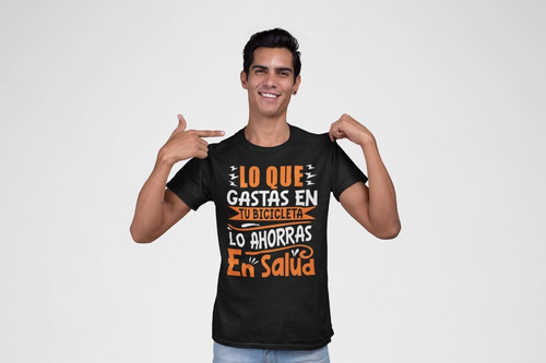 Camiseta Estampada Premium Motivo Ciclismo Salud