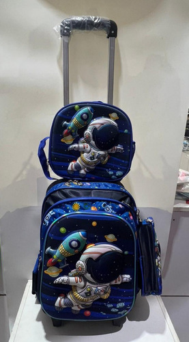 Mochila Con Ruedas Y Luces Para Niños Y Niñas 