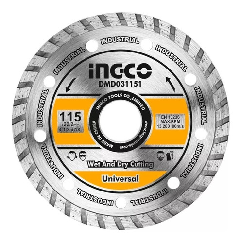 Disco Turbo Diamantado 4 1/2 115mm Ceramicas Ingco Dmd031151