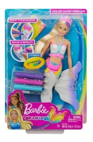 Barbie Sirena Crayola Original Mattel Muñeca Juguete Niña