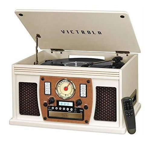 Victrola 8 En 1 Tocadiscos 3 Veloc. Bluetooth Usb Cd Remoto 