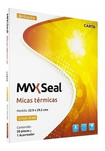 Imagen 1 de 1 de Micas Termicas Maxseal 10 Ml 50 Hojas Y Acarreador Tam Carta