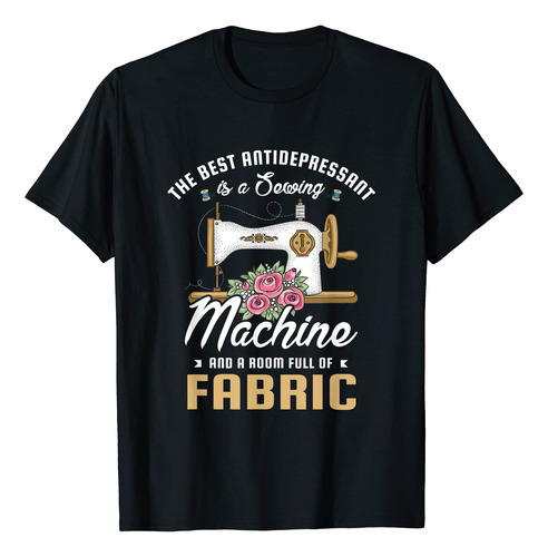 Mejor Antidepresivo Una Maquina Coser Camiseta Abanico Negro