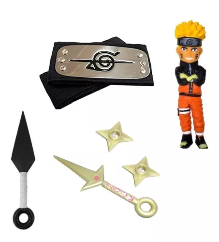 Kit Naruto Shippuden - Boneco Naruto + Kunai + Bandana Infantil