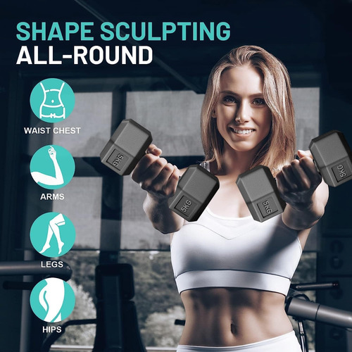 Mancuerna Hexagonal Pesa Ejercicio Gym 22 Lb Gimnasio,1 Par