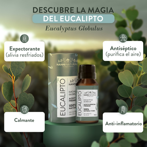 Aceite Esencial De Eucalipto Puro 15ml Para Difusor Y Aroma