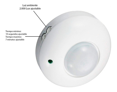 Imagen 4 de 10 de Sensor De Movimiento Infrarrojo 360° Sobreponer Techo Pared