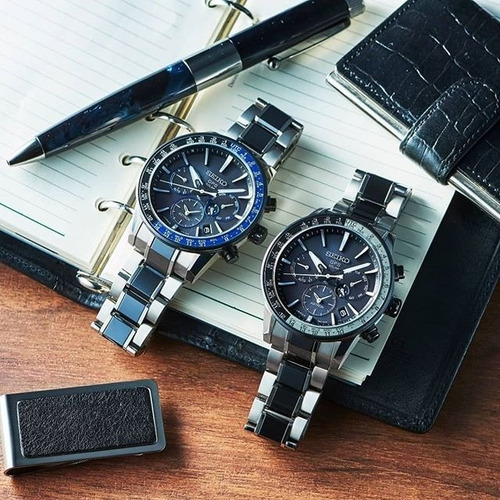 Reloj Seiko Astron Solar Dual-time 43mm 10atm - Ssh011j1