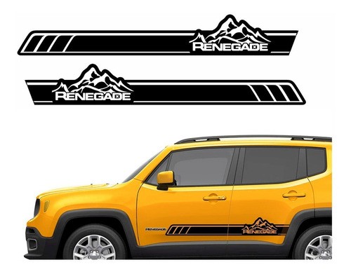 Adesivo Decorativo Faixa Lateral Jeep Renegade Par Rng21 Cor Preto