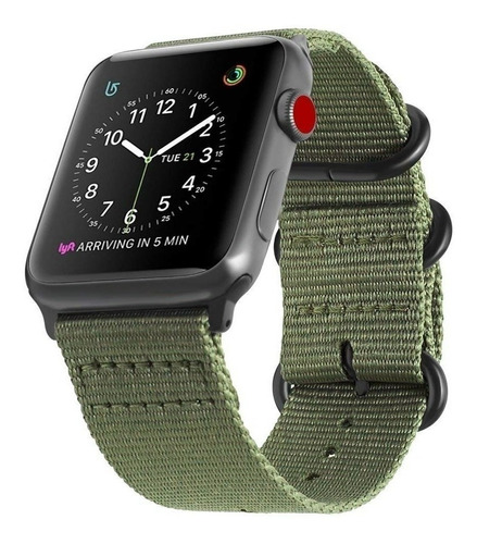 Correa Nylon Fintie Compatible Con Apple Watch 44mm Olivo