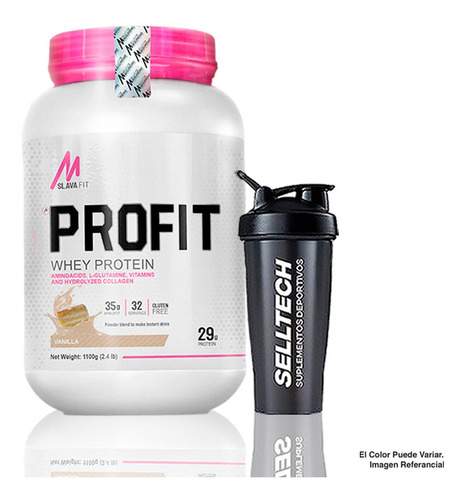 Proteína Mslava Fit Profit 2.4lb Vainilla + Shaker