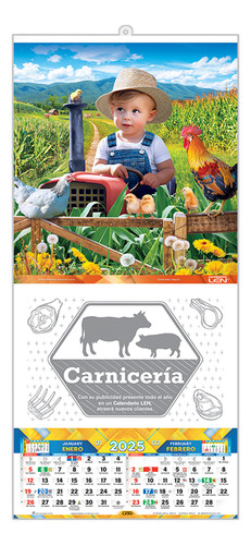 300 Calendario Len De Varilla Chico Cromo + Santoral Anli