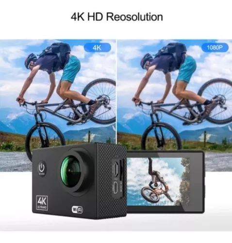 Cámara Deporte Ultra UHD 4K 16 Mp WIFI Acuática GoPro Sport Plateado