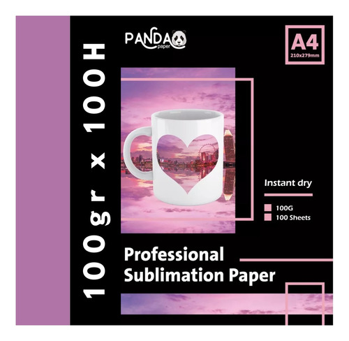 Papel Para Sublimar Específico A4 Panda 100 Hojas Importado