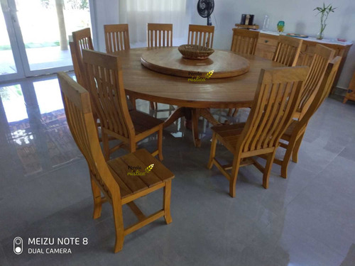 Mesa De Jantar Redonda Com 12 Cadeiras