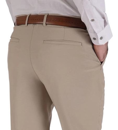 Imagen 4 de 5 de Pantalón Yale Hombre Vestir Liso Sin Pinzas Recto Marquiz