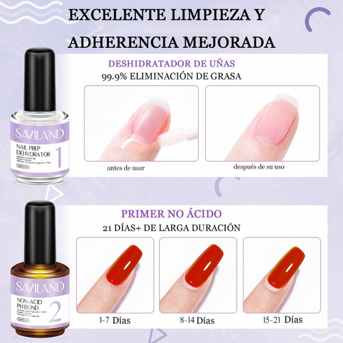 Saviland True Bond + Nivelador Ph, 2 Pzs,15ml, Deshidratador Clear
