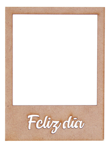 Mini Marco Con Feliz Dia Mdf Decorativo 10 Cm Mylin 1 Pz Color Marrón claro