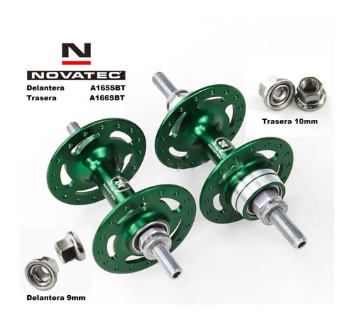 Mazas Novatec Track Fijo Libre 36h Verde