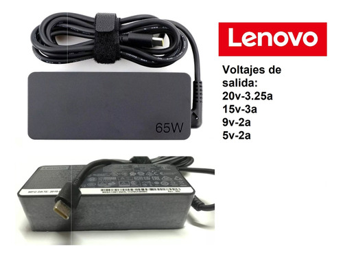 Cargador Lenovo Usb Tipo C 65w 20v 3.25a Original