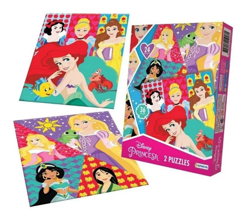 Puzzles De Princesas X 2  24 Y 36 Piezas