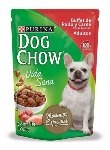 Alimento P/ Perro Dow Chow Pollo/ Carne 20 Sobres 100 Gr Msi