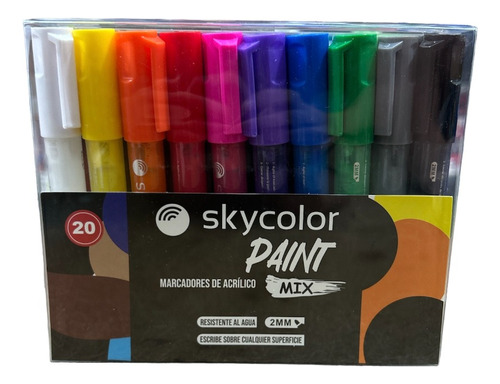 Marcadores Acrílico Skycolor Paint Posta 2mm X20 