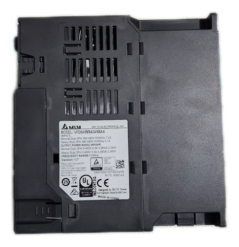 Inversor De Frequência Delta Vfd5a5ms43a 3hp 380v