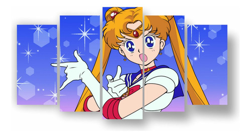 Set De 5 Cuadros Decorativos Sailor Moon 01 (a)