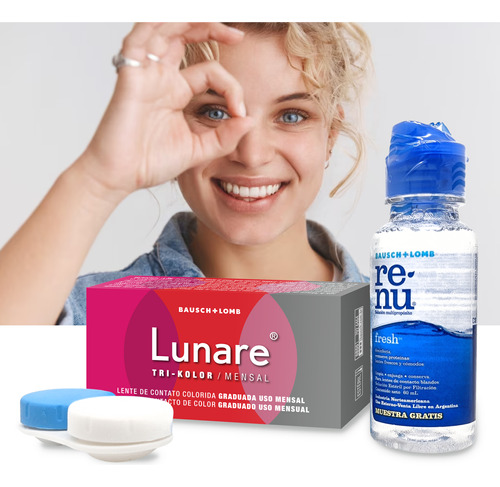 Pupilentes De Color Bausch & Lomb Lunare Graduados 1 Mes Par