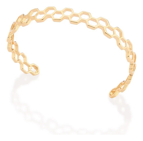 Bracelete Rommanel Folheado Ouro Formato Colmeia 552103