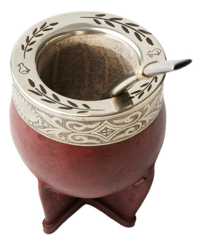 Mate Imperial Calabaza Forrado Cuero Alpaca Capybara Hongo Marrón Carpincho