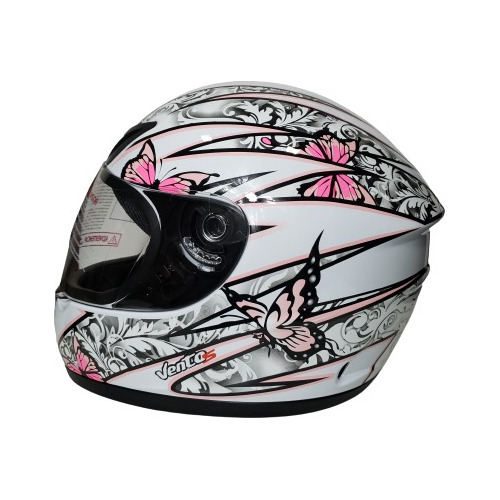 Imagen 4 de 8 de Casco Vento Con Gráficos Mariposa - Dama - Gkmotos.uy