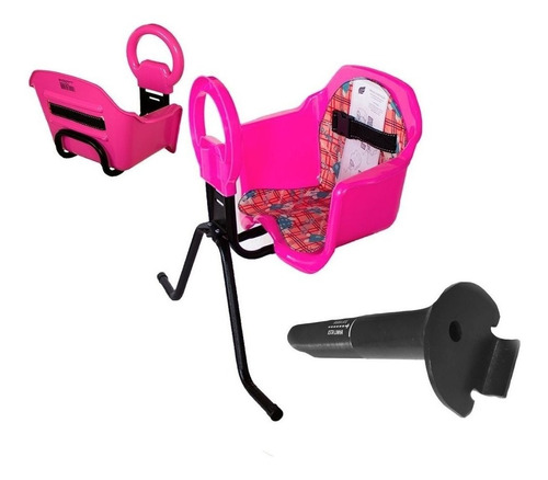 Cadeirinha Luxo Dianteira Bebê Passeio + Adaptador Aheadset Cor Pink