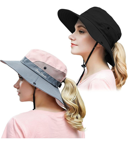 2 Sombreros De Sol Plegables De Ala Ancha For Mujer Con