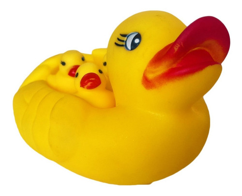 Pato Flotador Para Bebes En Duchas + 3 Patos Pequeños 