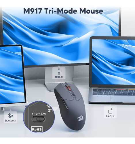 Mouse De Juego Inalámbrico Redragon, Construcción Ultra Lige