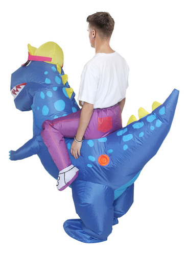 Disfraz Inflable De Dinosaurio Con Jinete, Modelo 19