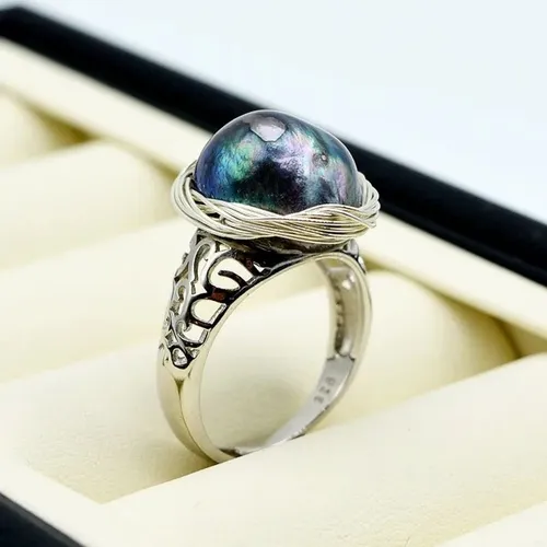 Anillo de online perla negra