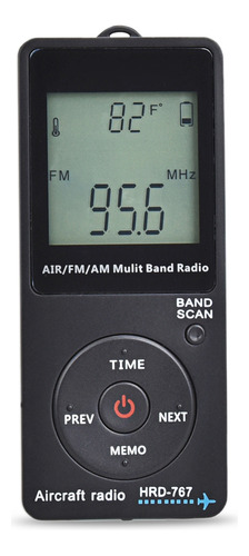 Aparato De Radio Fm/am/receptor Aéreo Iluminado En Negro Hrd